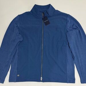 Peter Millar Solstice Performance Hybrid Full Zip Cardigan - Ocean Blue Size L